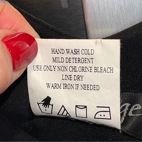 BLACK Wide NECK Flowy DRESS stretchy knit Empire Waist 3/4 Ruffle cuff Sleeves L - Picture 3 of 10